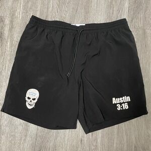 Chalk Line WWE Shorts Mens XL Black Stone Cold Steve Austin 3:16 Lined 7" Inseam